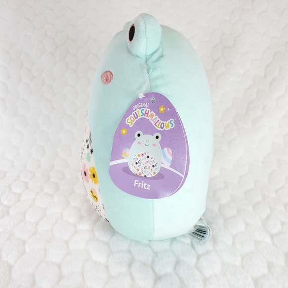 Fritz Squishmallows 8 Inch BNWT Mint Frog with Floral Belly Spring Easter Squad - Picture 2 of 7